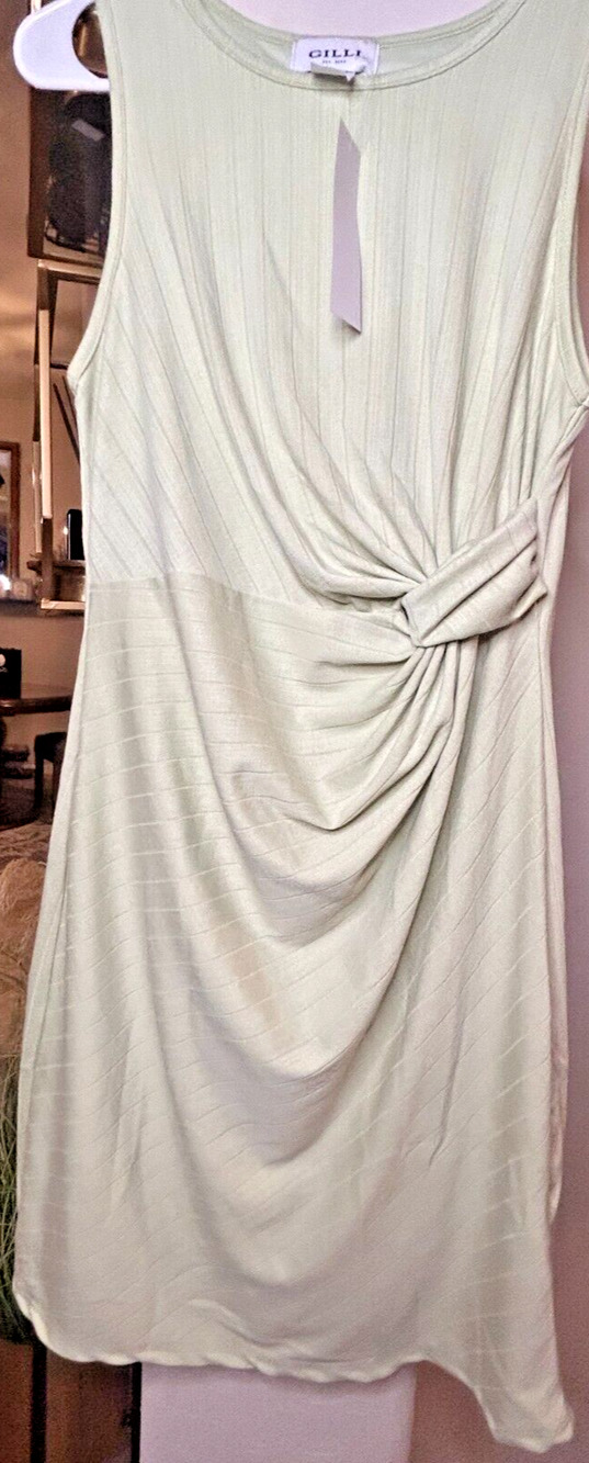 Gilli Women's Side Tie Shirt Dress light Green 6-8 Med NEW